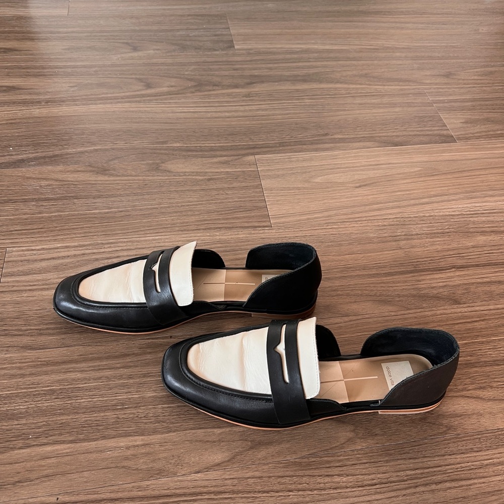 Dolce Vita Black and Cream Mules